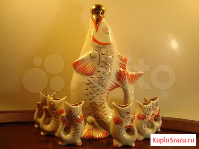 Штоф Рыбья семейка карпов (Фарфор, зкх, СССР) Краснодар - изображение 1