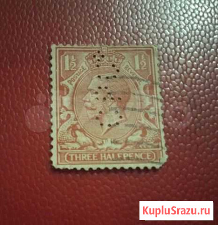 Почтовая марка портрет короля Джордж v, около 1912 Пушкино - изображение 1