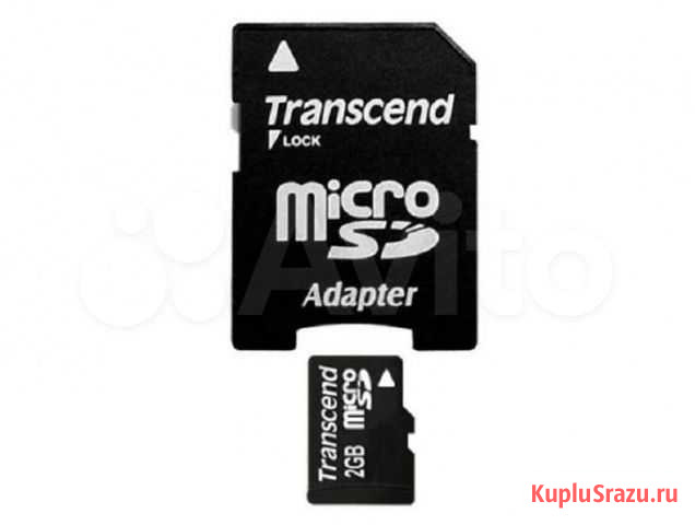 Флеш карта microSD 2GB Transcend адаптер Старый Оскол - изображение 1