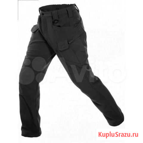 Утеплённые тактические штаны «Softshell». Чёрные Барнаул - изображение 1