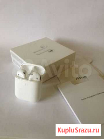 Airpods 2 с беспроводной зарядкой - копия Lux Кемерово - изображение 1
