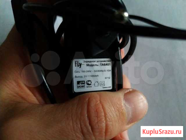 Fly зарядное устройство TA6401 5v 500ma Санкт-Петербург - изображение 1