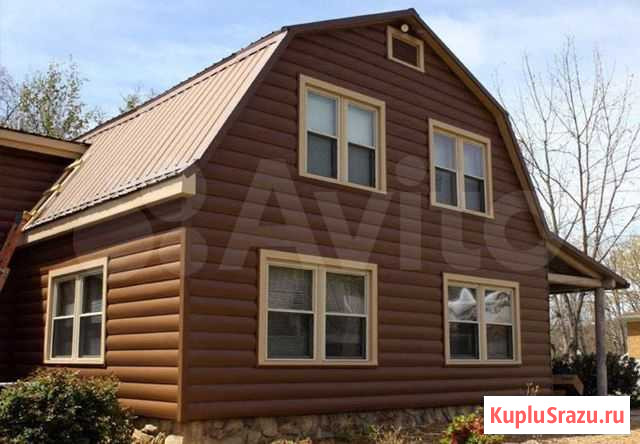 Сайдинг металл бревно темное Барнаул - изображение 1
