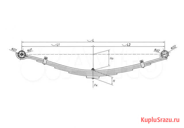 Рессора передняя hyundai HD 65 6 листов Люберцы - изображение 1
