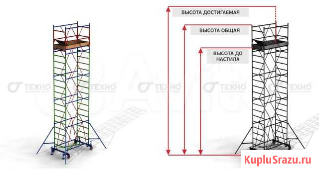 Вышка тура тт 1600, площ. 0,8х1,6м м Реутов - изображение 1