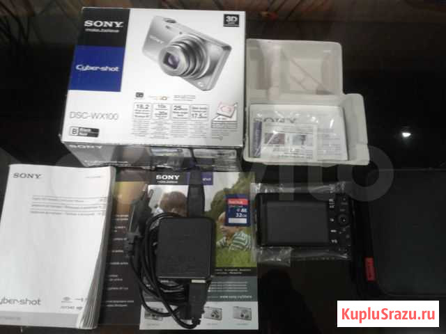 Sony Cyber-shot DSC-WX100 + карта 32Гб + чехол Альметьевск - изображение 1