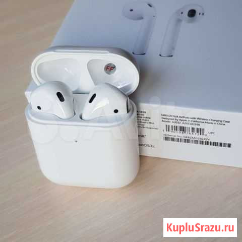 Airpods 2 Люкс копия Беспроводные наушники TWS блю Тюмень - изображение 1