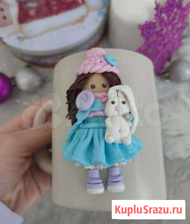 Подарок кружка с декором кукла из полимерной глины Ярославль - изображение 1