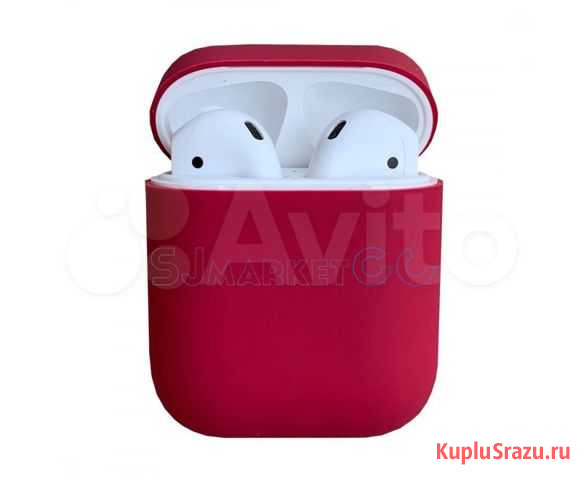 Силиконовый чехол для Apple AirPods 2, Бордовый Самара - изображение 1