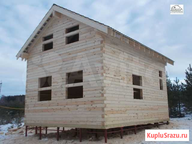 Строительство домов срубов из бруса 6х8 под кровлю Пермь - изображение 1