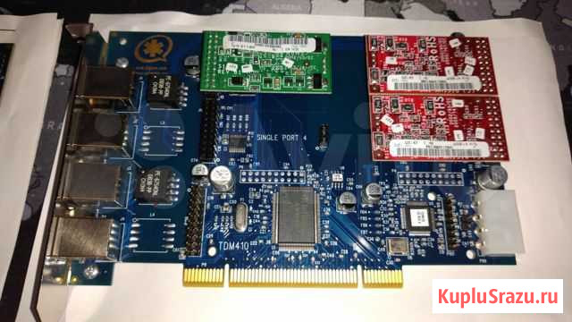 Плата wildcard TDM410 + модули Казань - изображение 1