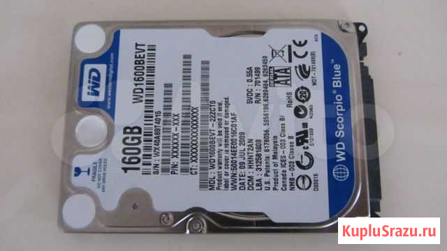 Western Digital WD1600bevt SATA 160GB Scorpio Blue Курск - изображение 1
