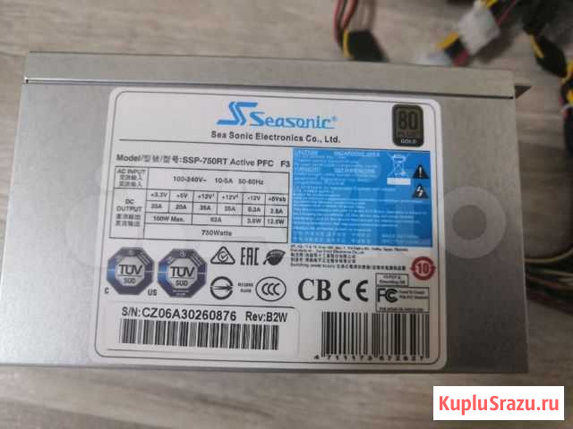 Блок питания Seasonic 750W (SSP-750RT) Gold Саратов - изображение 1