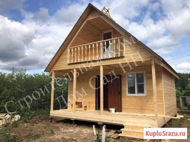 Каркасный дом 6x6 м с балконом и верандой Нижний Новгород - изображение 1