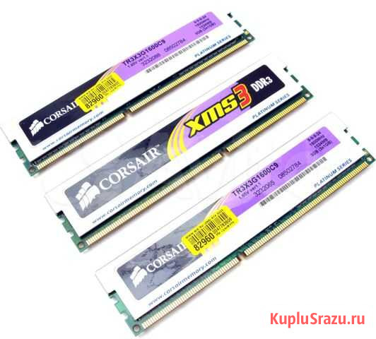 Corsair XMS3 DDR3 dimm 1 Гб PC3-12800 3 шт Калининград - изображение 1
