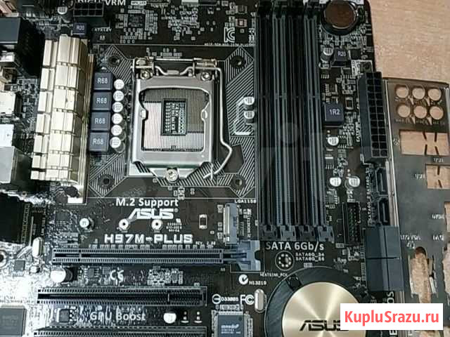 Материнская плата 1150 сокет Asus h97m-plus Липецк - изображение 1