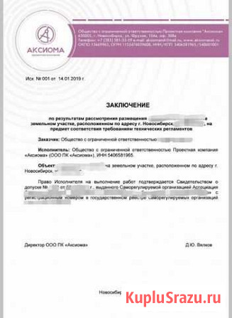 Заключение о соответствии техническим регламентам Новосибирск - изображение 1