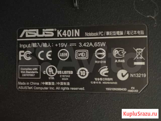 Ноутбук Asus k40in Новосибирск - изображение 1