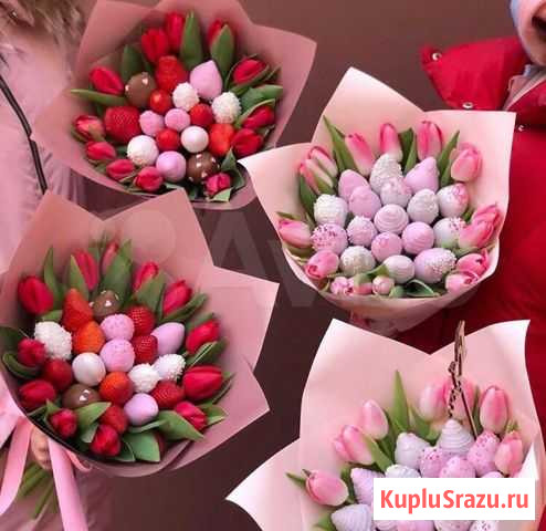 Клубника в шоколаде и тюльпаны Москва - изображение 1
