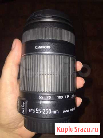 Объектив Canon 55-250 macro 1.1m/3.6ft (телевик) Солнечногорск - изображение 1