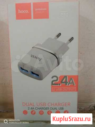 Зарядное устройство Hoc C12 dual USB charger 2.4A Москва - изображение 1