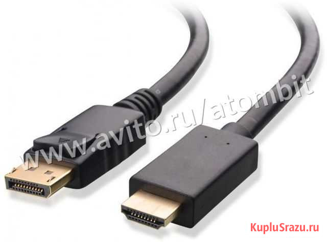 Кабель-адаптер конвертер DisplayPort на hdmi 1 м Челябинск - изображение 1