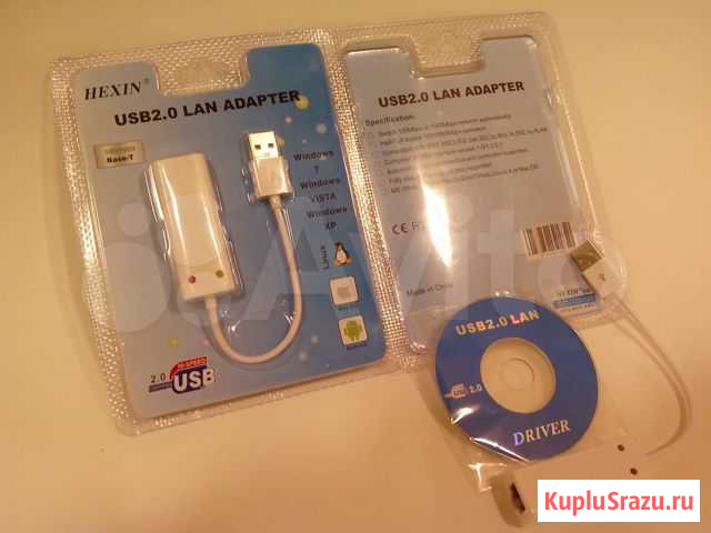 USB - LAN 100Mbps Ethernet сетевой адаптер + 3USB Челябинск - изображение 1