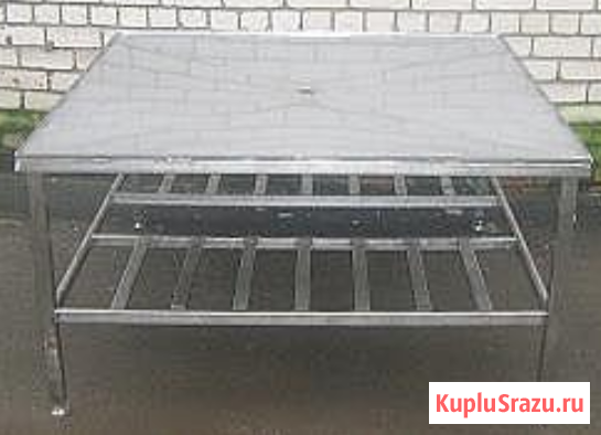 Стол технологический 1200х1200х860мм со сливом в центре КФТЕХНО (Россия) Малоярославец - изображение 1