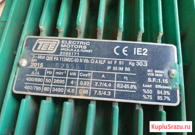 Электродвигатель 4.0 кВт 2895об/мин флянец TEE(Wilo)Q2EFA112M2C 5.5/7.5/11кВт Москва - изображение 2