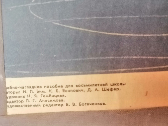 Плакат учебно-наглядное пособие к учебнику немецкого языка Инесса Бим 8 класс 1975 год Электросталь - изображение 4