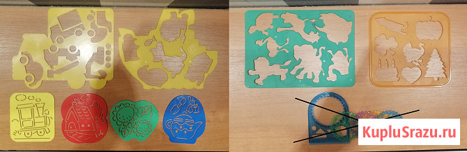 Товары для рисования - краски 4 набора, палитры 5шт, трафареты, 4 стакана Электросталь - изображение 4