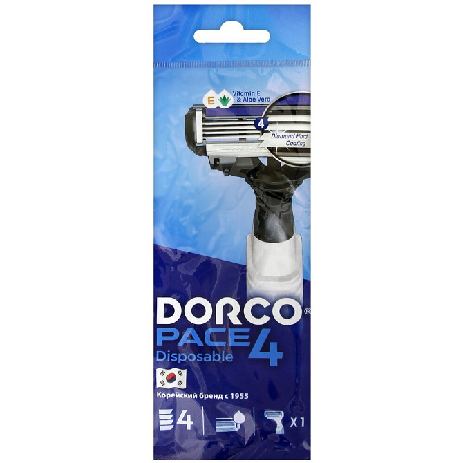 Бритва одноразовая Dorco PACE4 4лезв увл полос 1шт FR A100-1Р  - изображение 1