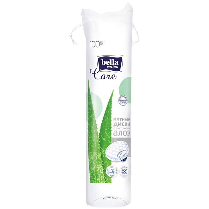 Ватные диски Bella Cotton Care с экстрактом алоэ, 70 шт., пакет  - изображение 1