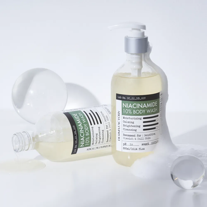 Гель для душа успокаивающий с ниацинамидом - Derma Factory niacinamide 10% body wash, 300мл.  - изображение 2
