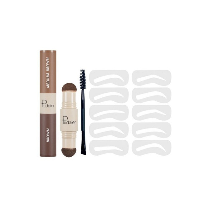 Pudaier Набор для бровей Perfect 2 In 1 eyebrow & hairline powder pen, taupe  - изображение 3