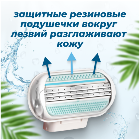 Сменные кассеты с женской бритвой Lady'S 3 Light совместимы с бритвами Gillette Venus 6 шт. по 3 лез 