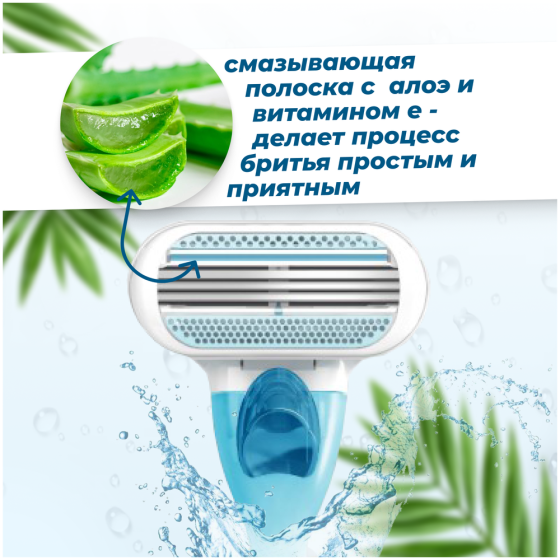 Сменные кассеты с женской бритвой Lady'S 3 Light совместимы с бритвами Gillette Venus 6 шт. по 3 лез 
