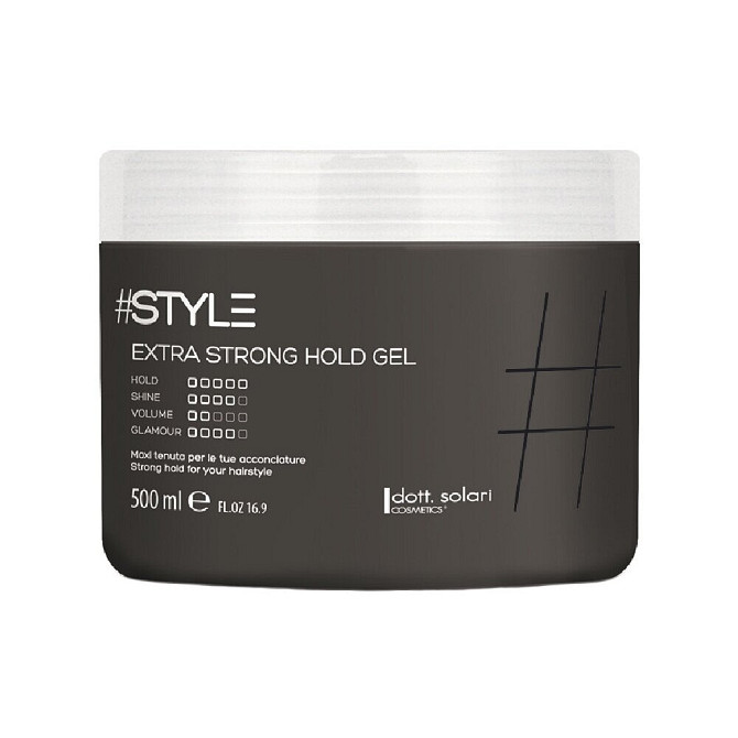 Dott.Solari #Style Black гель для волос Extra Strong Hold Gel, экстрасильная фиксация, 500 мл  - изображение 2