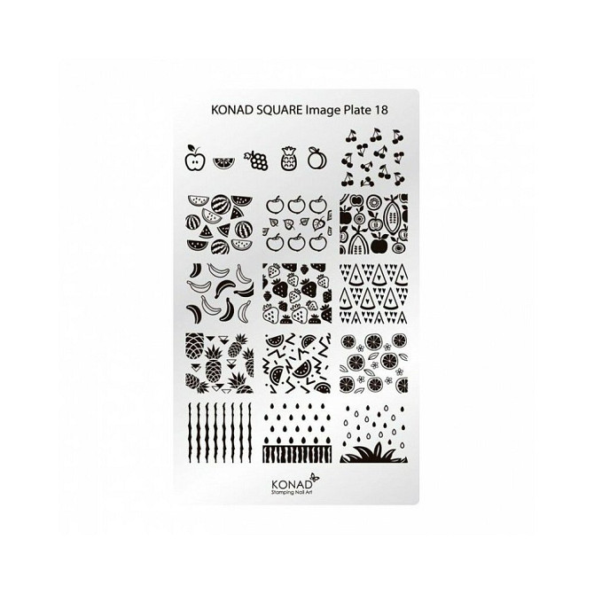 Пластины прямоугольные для стемпинга Konad Square Image Plate18  - изображение 1