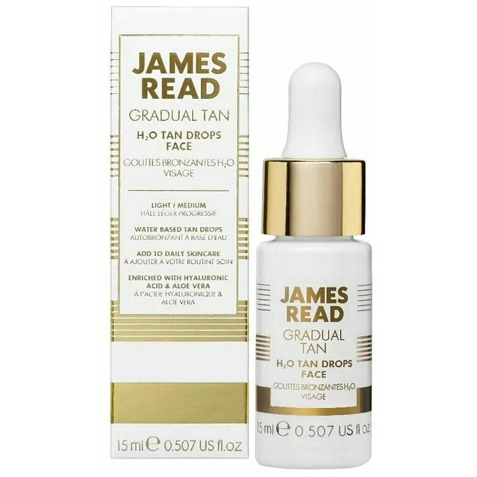 JAMES READ, Автозагар капли концентрат для лица с гиалуроновой кислотой, H2O TAN DROPS FACE, 15 мл  - изображение 1