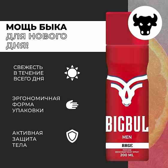 Дезодорант для мужчин 200мл - KOVI BIGBUL Rage 