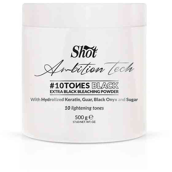 Порошок AMBITION TECH для обесцвечивания волос SHOT 10 тонов black 500 г 