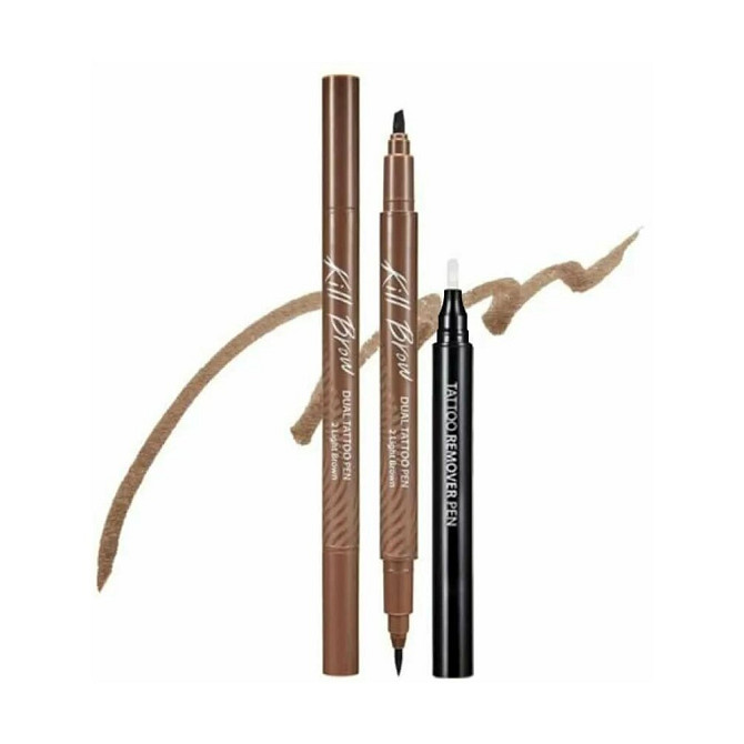 CLIO Маркер для бровей Kill Brow Dual Tattoo Pen Set (02 Light Brown)  - изображение 2