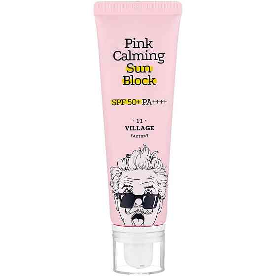 Солнцезащитный крем VILLAGE 11 FACTORY "Pink Calming Sun Block", успокаивающий, SPF 50, 50 мл 
