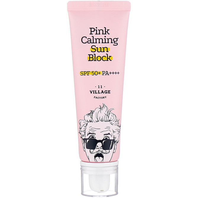 Солнцезащитный крем VILLAGE 11 FACTORY "Pink Calming Sun Block", успокаивающий, SPF 50, 50 мл  - изображение 1