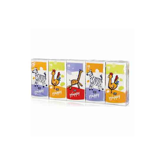 Платочки Bella Baby Happy Звери трехслойные, 10 листов, 10 пачек 