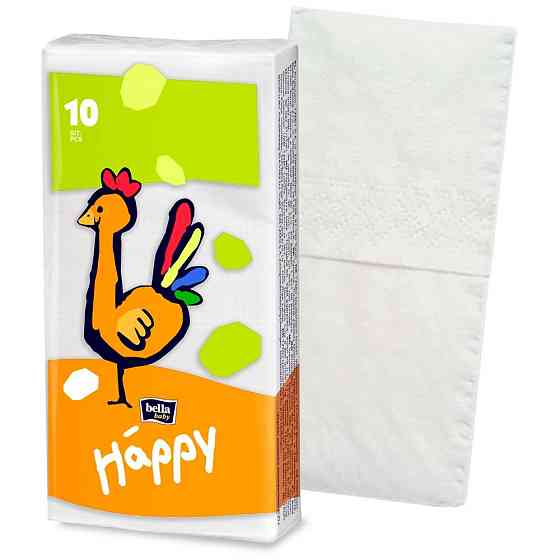 Платочки Bella Baby Happy Звери трехслойные, 10 листов, 10 пачек 