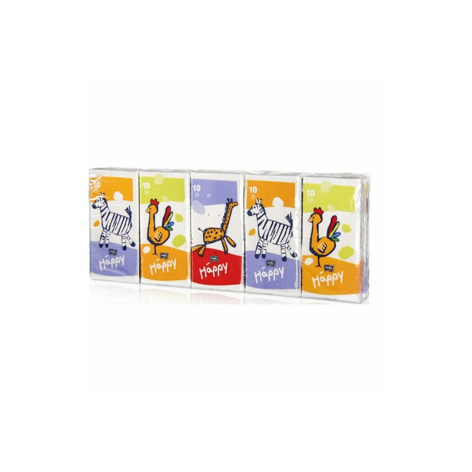Платочки Bella Baby Happy Звери трехслойные, 10 листов, 10 пачек  - изображение 3