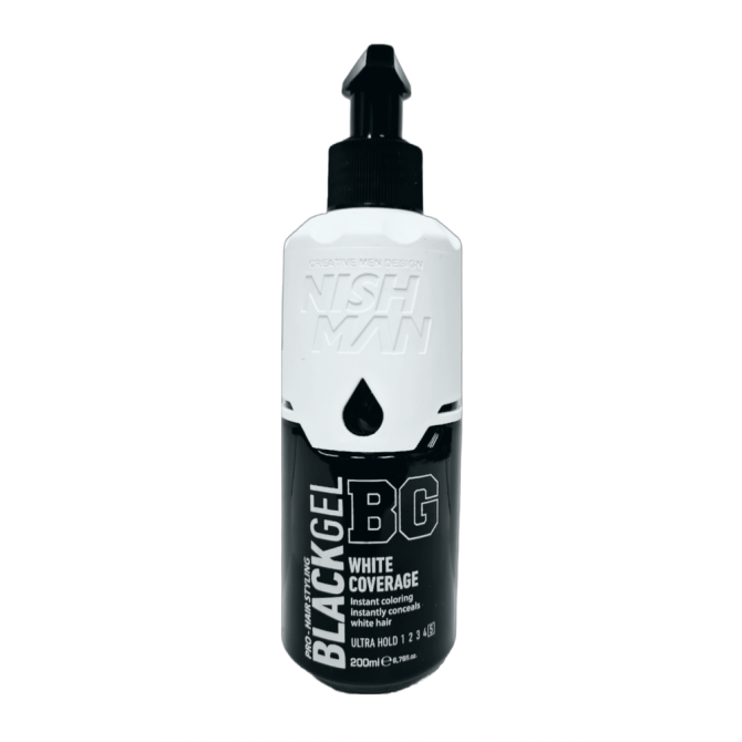 Гель для волос NISHMAN Ultra Hold Hair STYLING 5 BG BLACK GEL (WHITE COVERAGE)  - изображение 1
