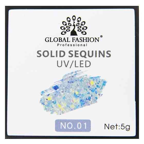 Global Fashion Solid Sequins color gel, 5 г 